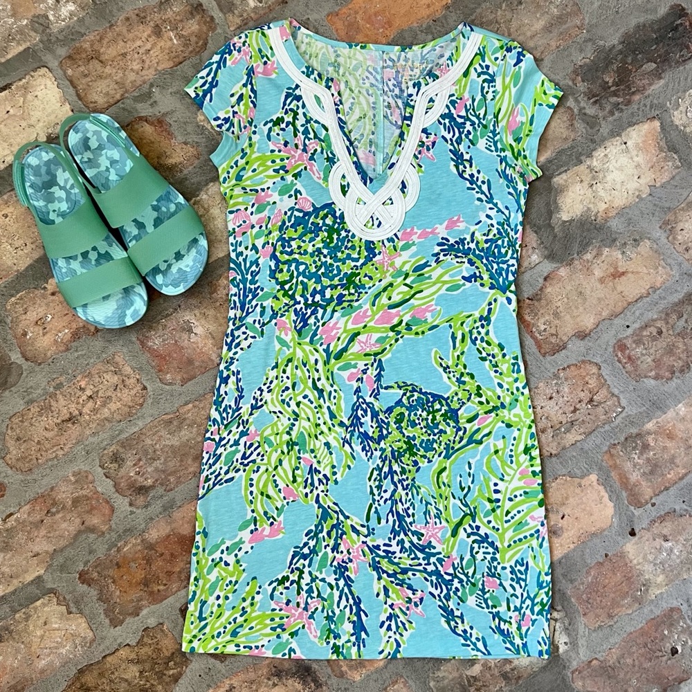Lilly Pulitzer Brewster T-Shirt Dress Blue Heaven XS